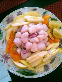Una foto de Ceviche con callos de almeja