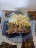 Asado de cordero al horno con ensalada de arroz