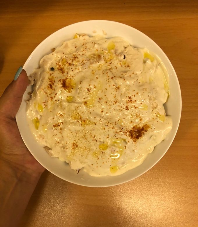 عکسی از دستور فَتّه مرغ و بادمجان🇱🇧(پیش غذای لبنانی)
