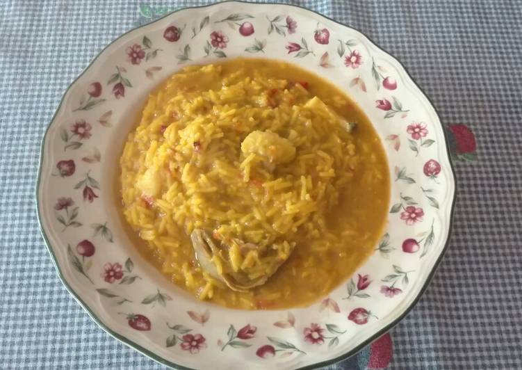 Arroz basmati con bacalao y alcachofas. Thermomix