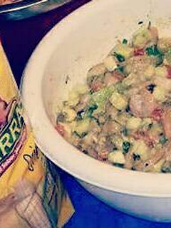 A picture of Shrimp Salad on Tostadas.