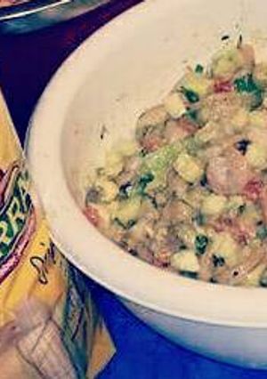 A picture of Shrimp Salad on Tostadas.