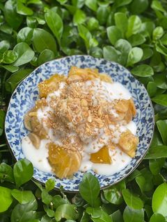 Hình của món Bánh chuối hấp nước cốt dừa.