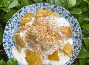 Hình của món Bánh chuối hấp nước cốt dừa.