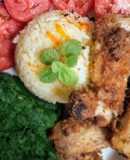 Alitas de pollo con puré de espinaca y arroz con zanahoria🇵🇪