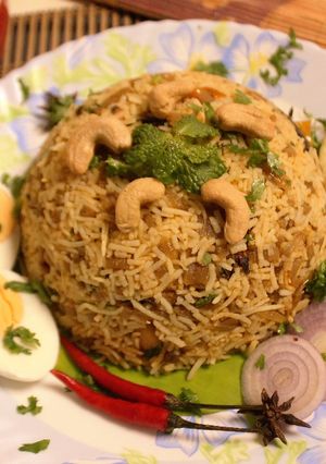 A picture of Banana Stem Fried Rice.