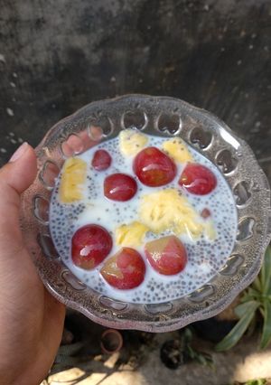Foto resep Chia seed Pudding nanas & anggur
