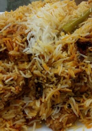 A picture of Chicken biryani.