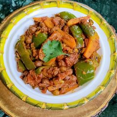 A picture of Carrot tomato Black Chana Kasundi.