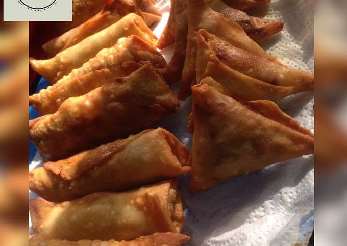 Samosa and spring rolls home made pastries