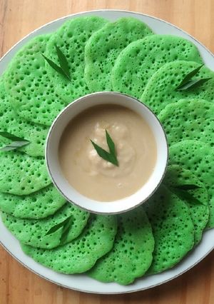 Foto resep Serabi Pandan kuah Durian