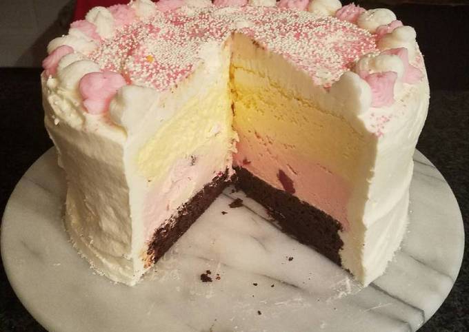 Simple Way to Prepare Homemade Neopolitan Ice Cream Cake