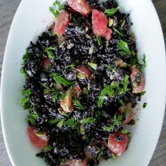 A picture of Black rice salad.