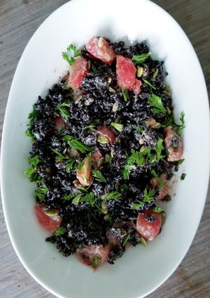 A picture of Black rice salad.
