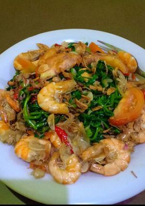 Foto resep Cah kangkung Udang pedas