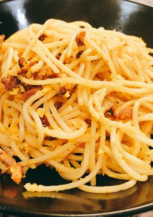Una foto de Espaguetis a la carbonara