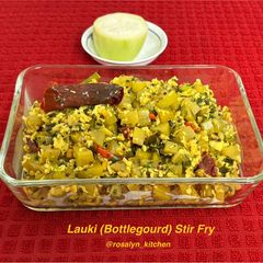 A picture of Lauki (Bottlegourd) Stir Fry.