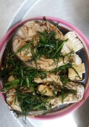 Hình của món Cá hấp xì dầu.
