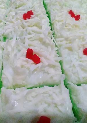 Foto resep Cake potong pandan kukus super lembut.🍒🍒🍒🍒🍒🍒🍒🍒