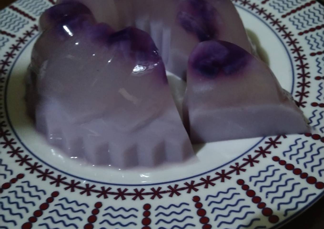 Puding taro rasa kelapa
