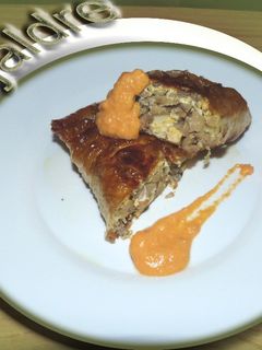 Una foto de Rollo de hojaldre con revuelto de champiñones