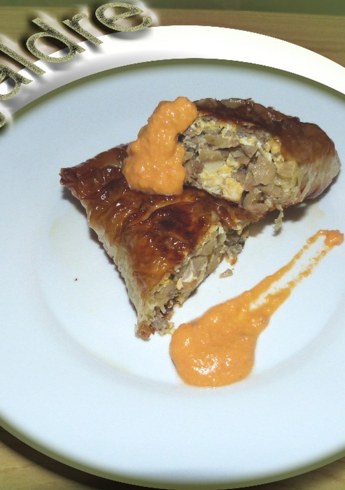 Una foto de Rollo de hojaldre con revuelto de champiñones