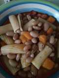 Porotos rapidito con Rigatoni. 😋