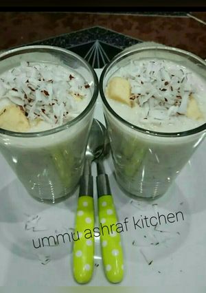 A picture of Fura da nono wt coconut nd banana.