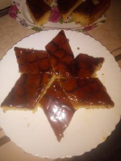 صورة لوصفة بسبوسة بالكراميل