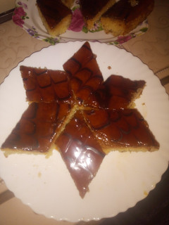 صورة لوصفة بسبوسة بالكراميل