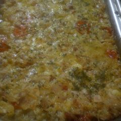 A picture of Twice cooked chicken casserole.