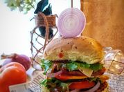 Gambar roti daging burger