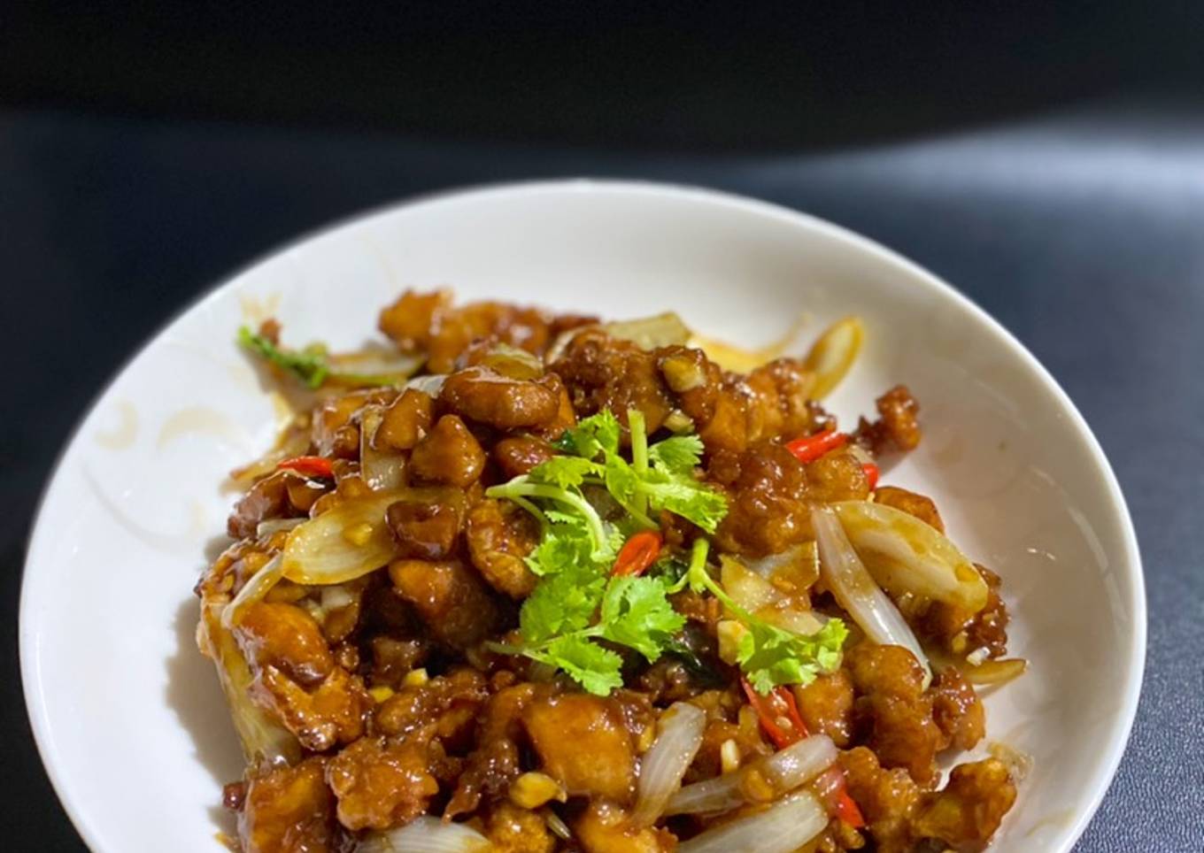 General tso's chicken (Ayam tumis hoisin dan ketumbar)
