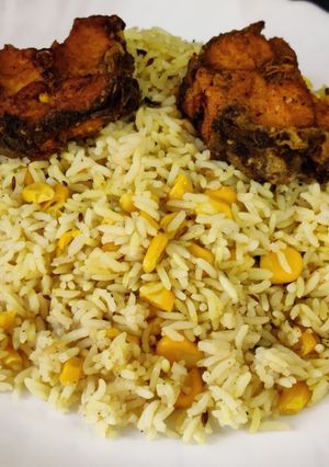 A picture of Sweetcorn pulao.