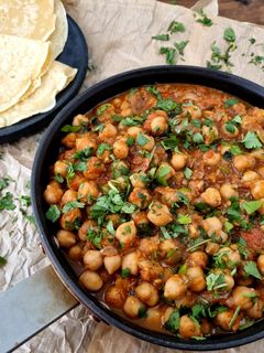 Una foto de Pindi Chana, curry de garbanzos