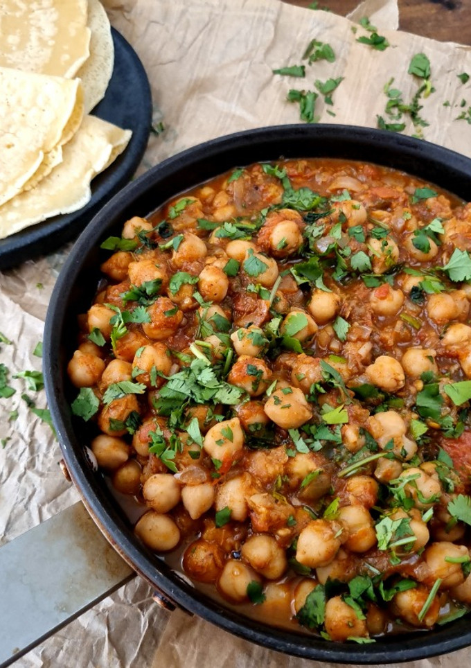 Una foto de Pindi Chana, curry de garbanzos