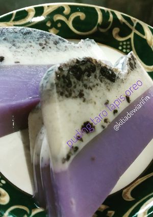 Foto resep Puding taro lapis oreo