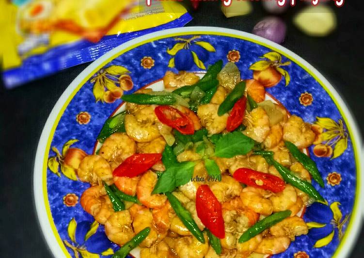 Resep Bumbu Dapur Tumis udang kacang panjang blue band