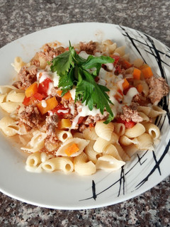 Una foto de Fideos con salsa bolognesa