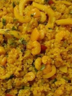 صورة لوصفة رز الريزو بالجمبري والسبيط والكلماري