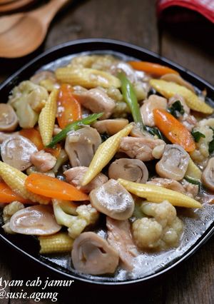 Foto resep Ayam cah jamur