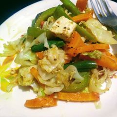 Paneer stir fry with vegetables A picture of Paneer stir fry with vegetables.