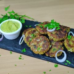 A picture of Besan dokhla peanut cutlets.