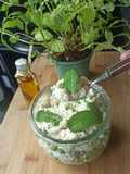 Brousse à la menthe et aux petits pois