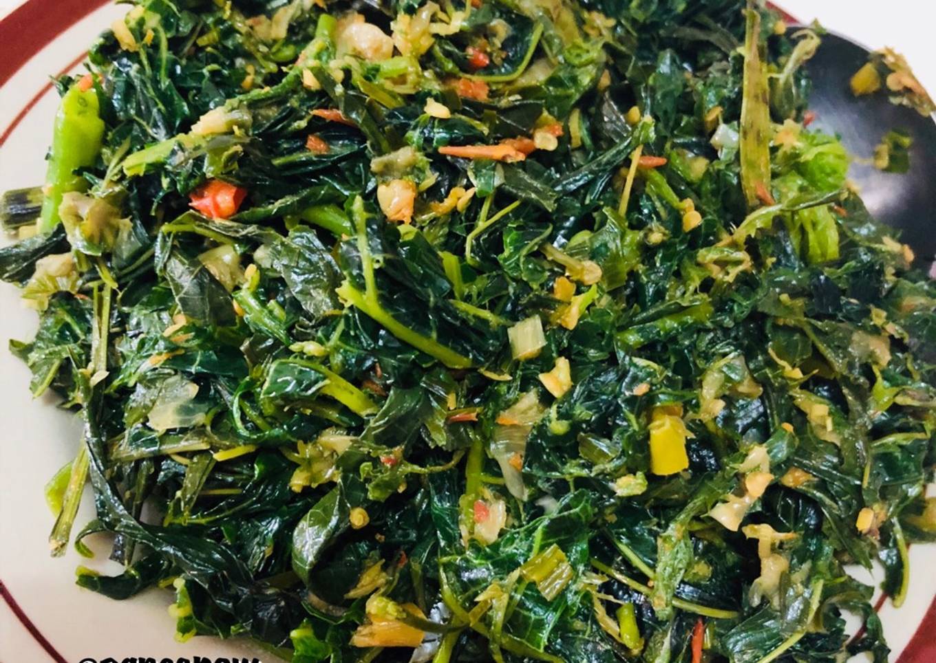 Tumis daun pepaya khas Manado