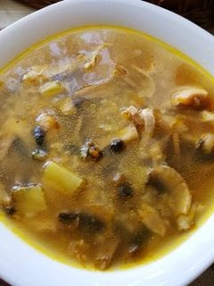 Фото Суп с рисом и грибами.