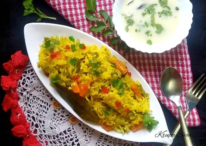 Veg pulao kadhi