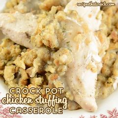 A picture of Slow cooker chicken and stuffing.