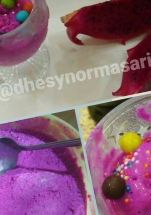 Foto resep Ice cream Buah naga. Yuummy.... 😋🍧