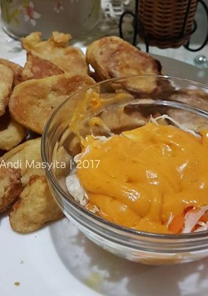 Foto resep Chicken Egg Roll ala HokBen + salad + sup tahu